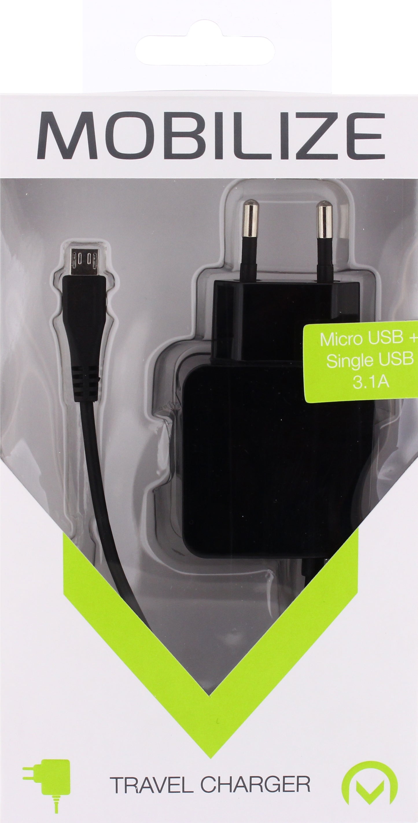 Mobilize Wall Charger Usb + Micro Usb 15W 1M. Black
