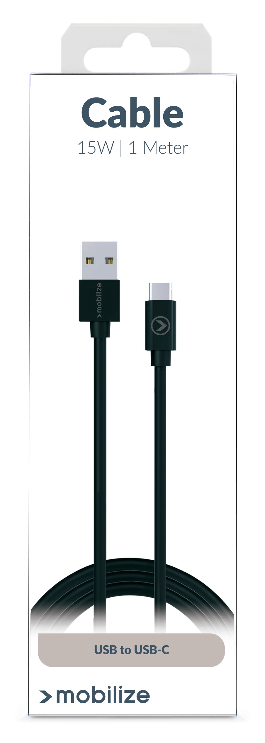 Mobilize Charge/Sync Cable Usb-C 1M. 15W Black