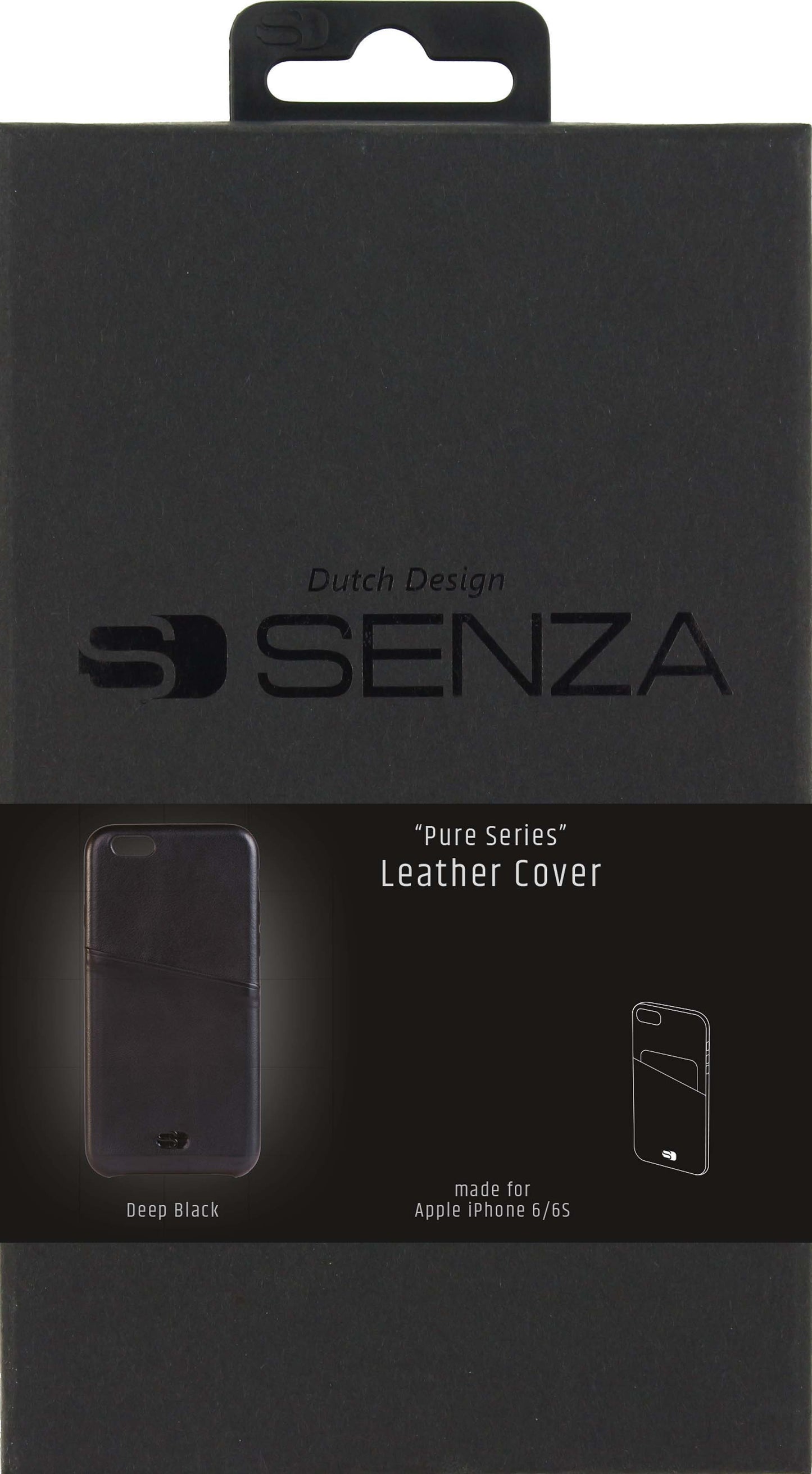 Senza Pure Leather Cover With Card Slot Apple Iphone 6/6S Deep Black