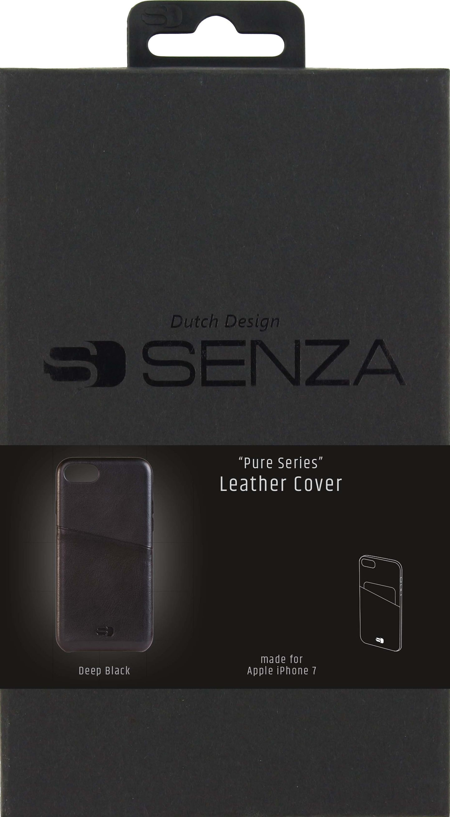 Senza Pure Leather Cover With Card Slot Apple Iphone 7/8/Se (2020/2022) Deep Black
