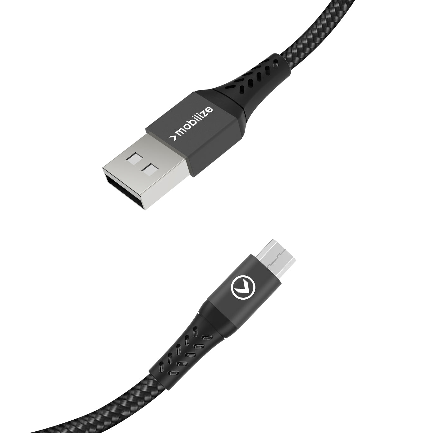 Mobilize Strong Nylon Cable Usb To Micro Usb 1M. 12W Black