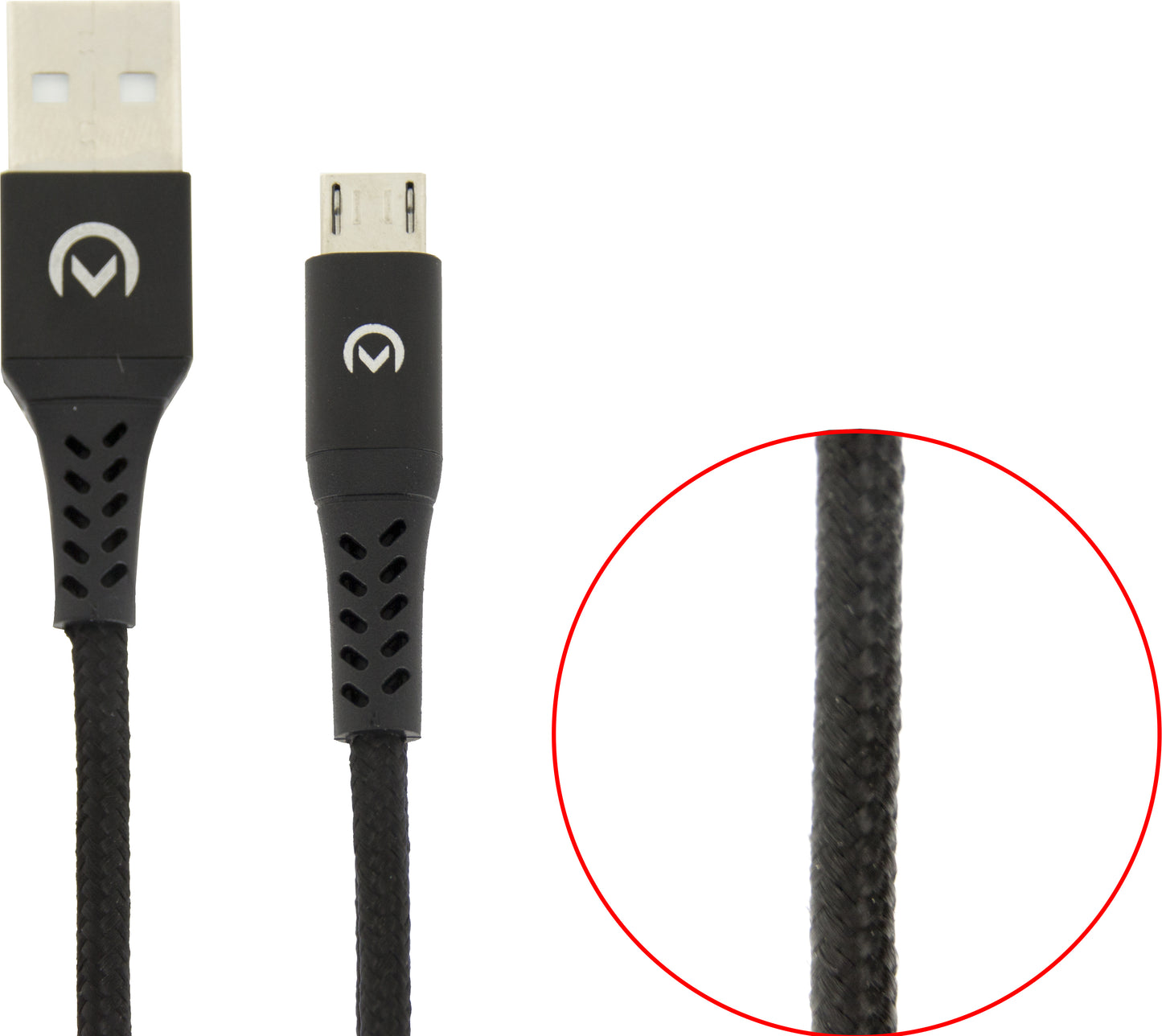 Mobilize Strong Nylon Cable Usb To Micro Usb 1M. 12W Black