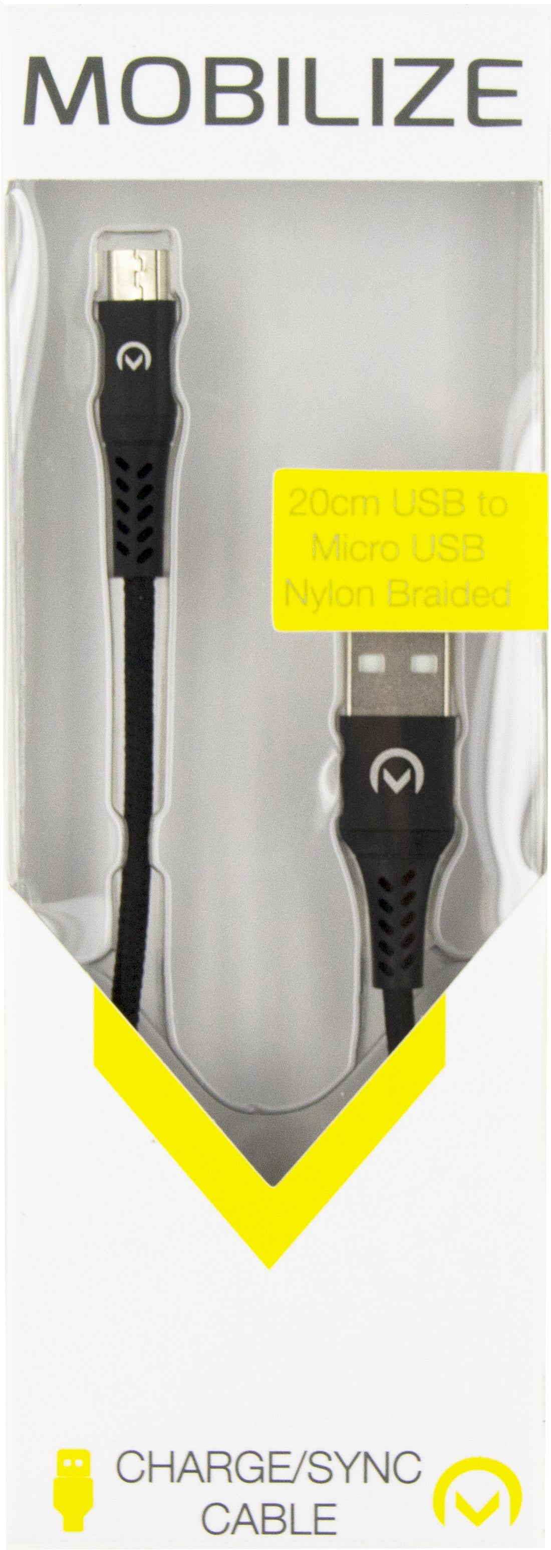 Mobilize Strong Nylon Cable Usb To Micro Usb 1M. 12W Black