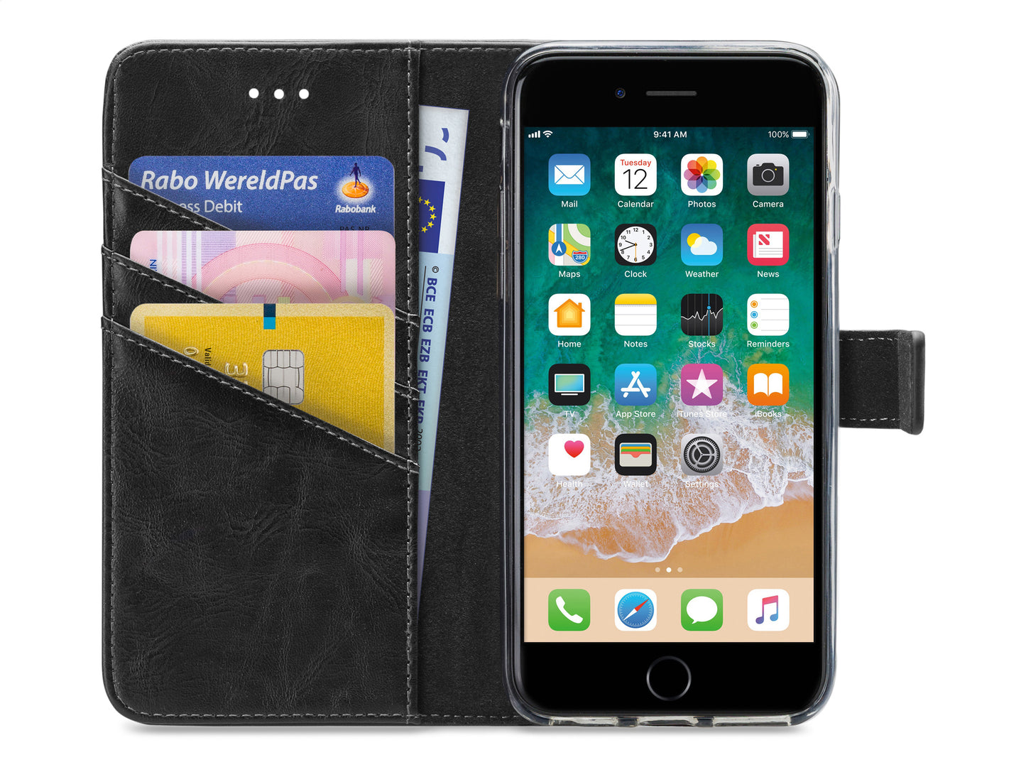 My Style Flex Wallet For Apple Iphone 6/6S/7/8/Se (2020/2022) Black