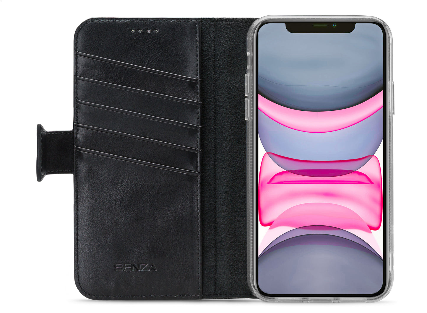 Senza Pure Leather Wallet Apple Iphone 11 Deep Black