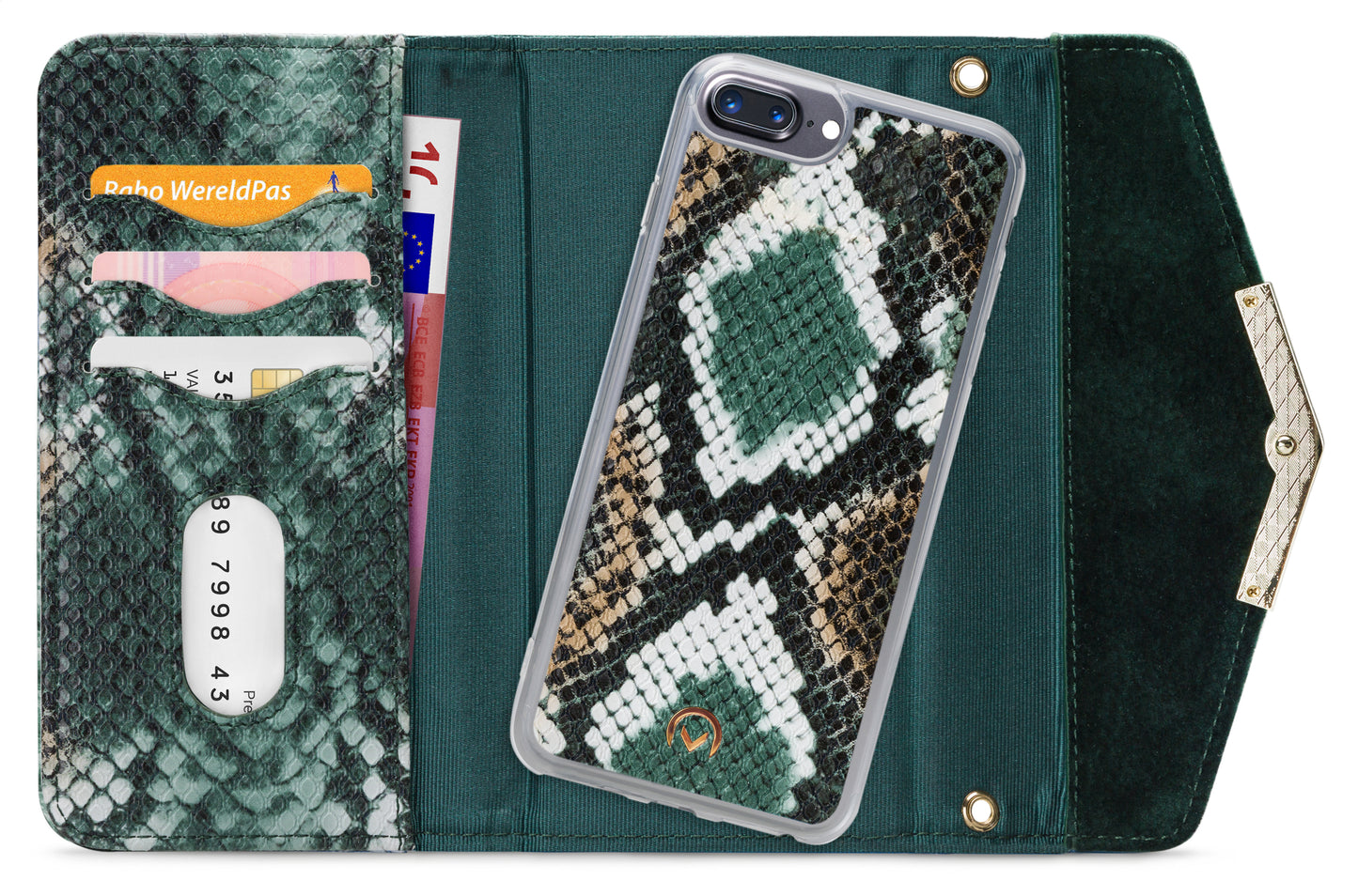 Mobilize 2In1 Gelly Velvet Clutch For Apple Iphone 6 Plus/6S Plus/7 Plus/8 Plus Green Snake