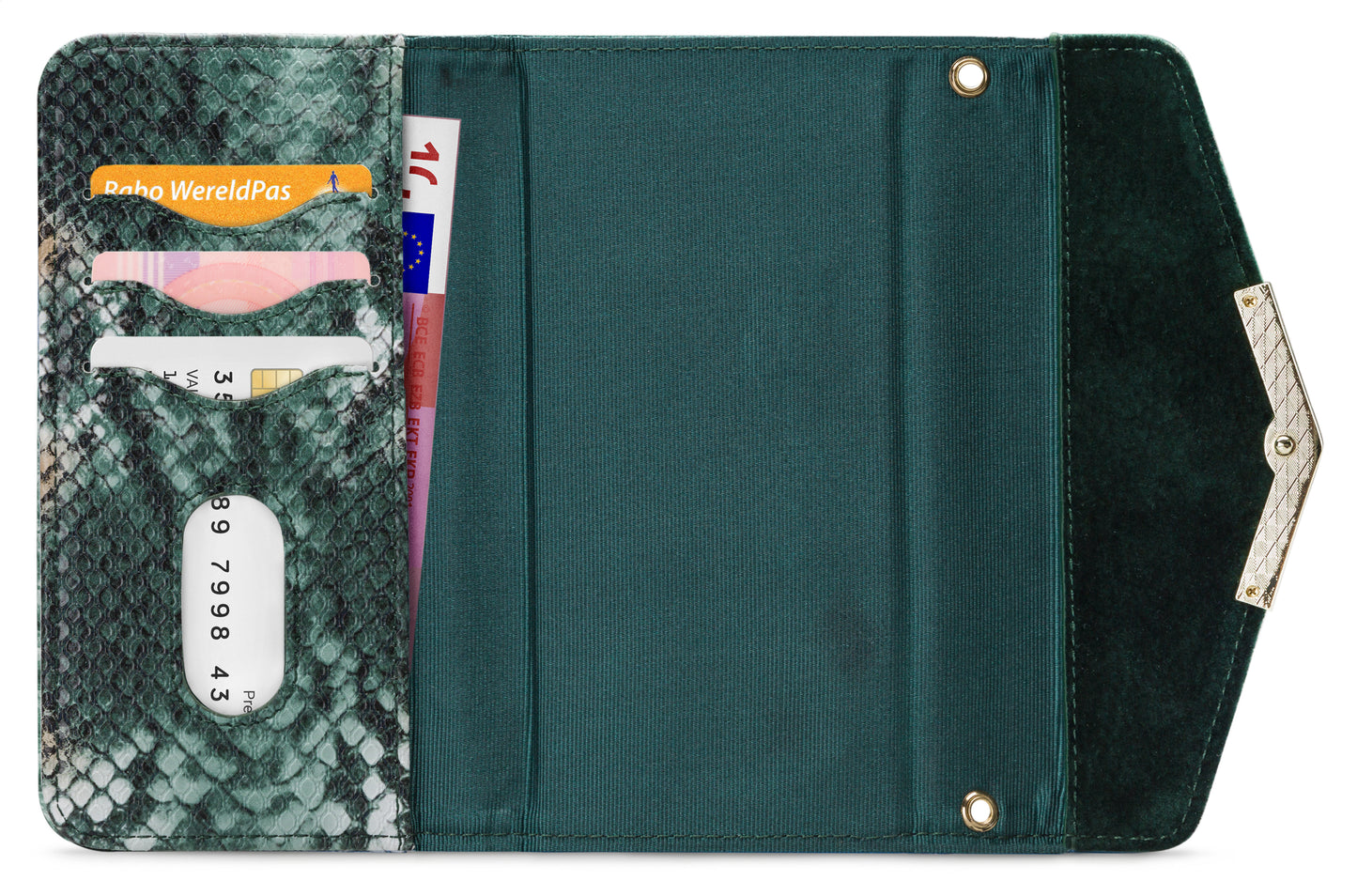 Mobilize 2In1 Gelly Velvet Clutch For Samsung Galaxy A30S/A50 Green Snake