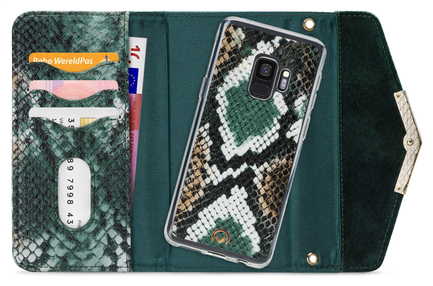 Mobilize 2In1 Gelly Velvet Clutch For Samsung Galaxy S9 Green Snake