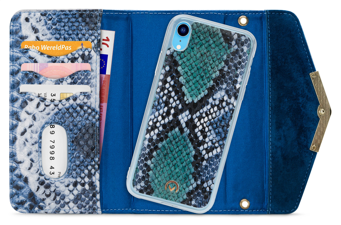 Mobilize 2In1 Gelly Velvet Clutch For Apple Iphone Xr Royal Blue Snake
