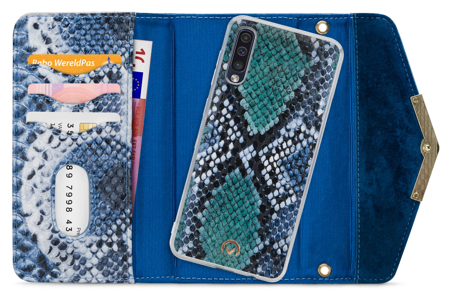 Mobilize 2In1 Gelly Velvet Clutch For Samsung Galaxy A30S/A50 Royal Blue Snake