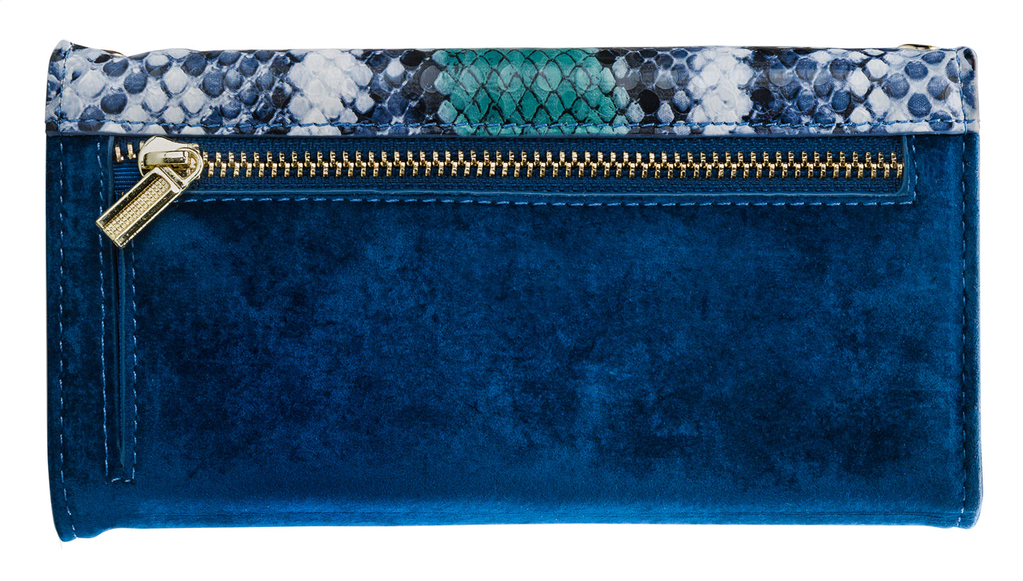 Mobilize 2In1 Gelly Velvet Clutch For Samsung Galaxy A40 Royal Blue Snake