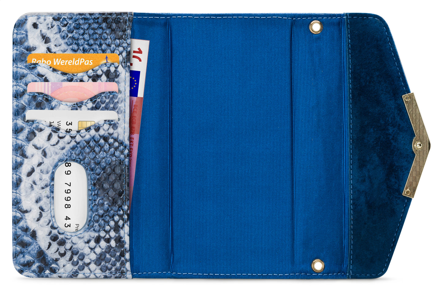 Mobilize 2In1 Gelly Velvet Clutch For Samsung Galaxy A40 Royal Blue Snake