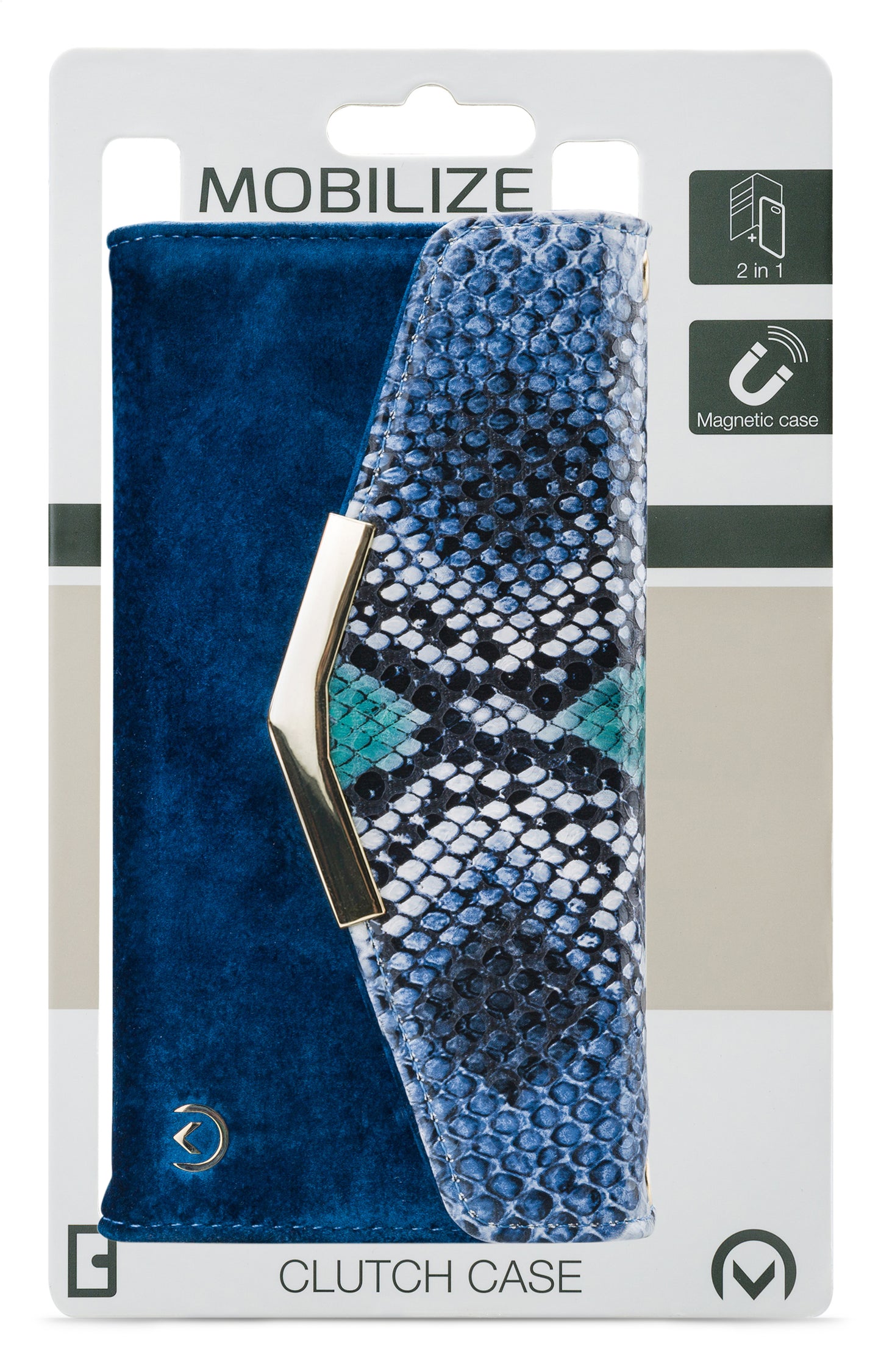Mobilize 2In1 Gelly Velvet Clutch For Samsung Galaxy A40 Royal Blue Snake