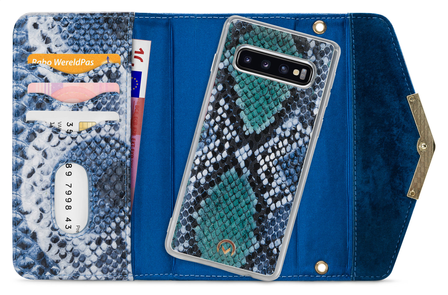 Mobilize 2In1 Gelly Velvet Clutch For Samsung Galaxy S10 Royal Blue Snake