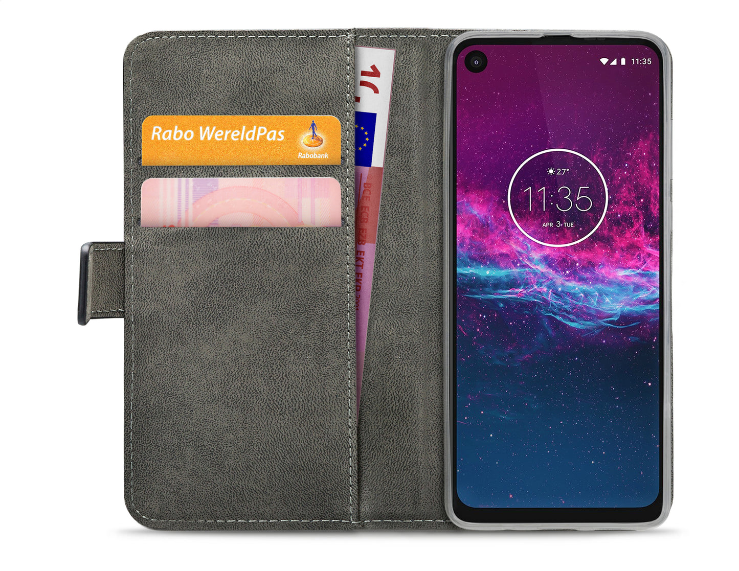Mobilize Classic Gelly Wallet Book Case Motorola One Action Black
