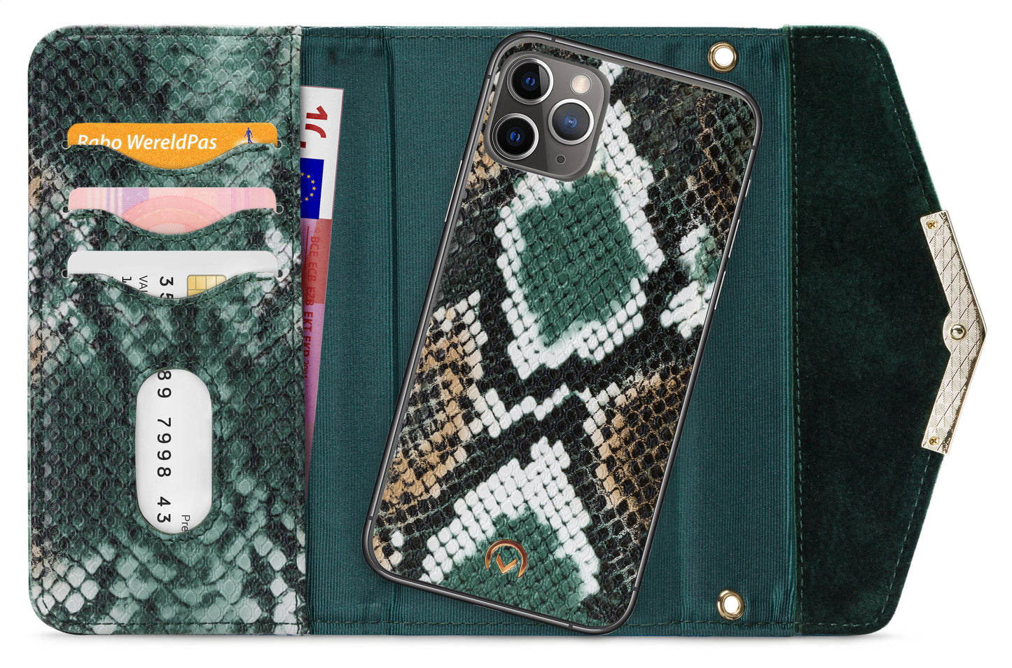 Mobilize 2In1 Gelly Velvet Clutch For Apple Iphone 11 Pro Max Green Snake