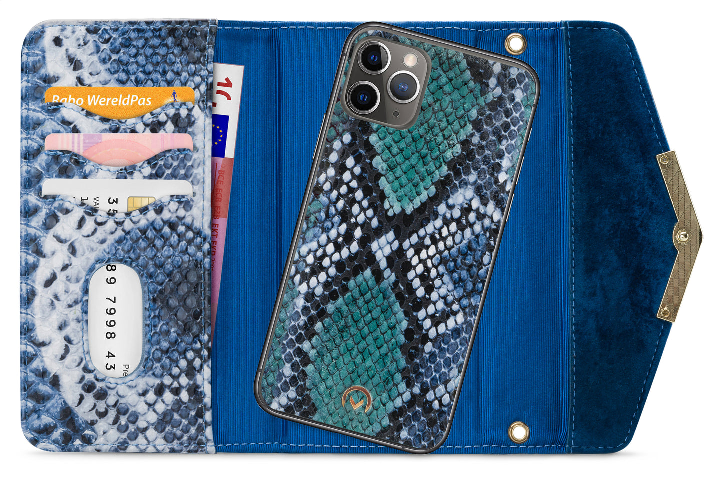Mobilize 2In1 Gelly Velvet Clutch For Apple Iphone 11 Pro Royal Blue Snake