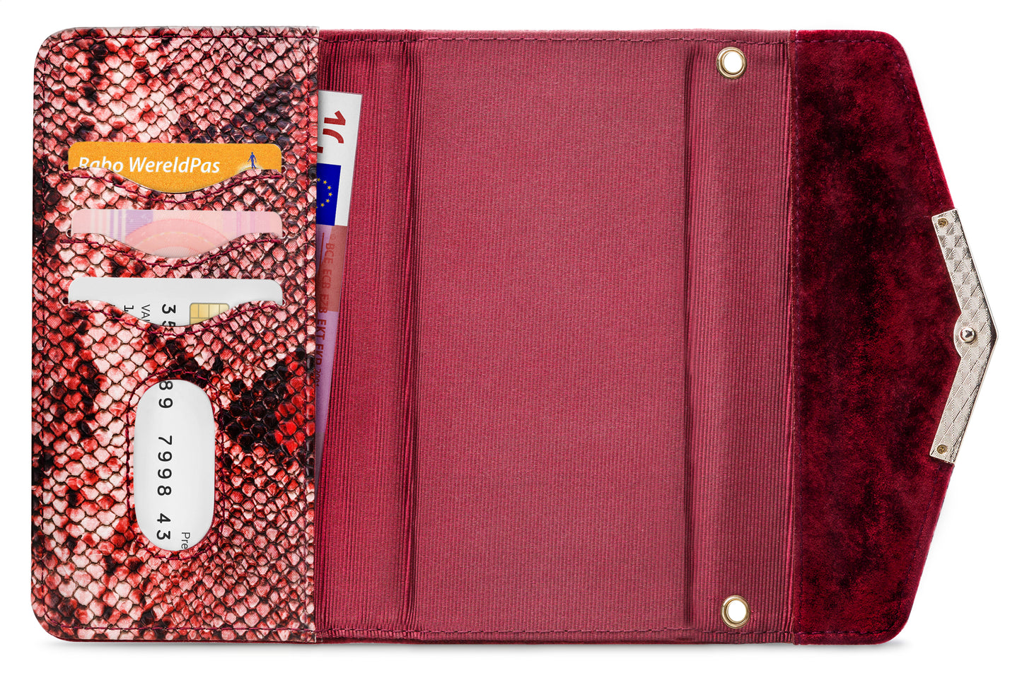 Mobilize 2In1 Gelly Velvet Clutch For Apple Iphone 6 Plus/6S Plus/7 Plus/8 Plus Red Snake