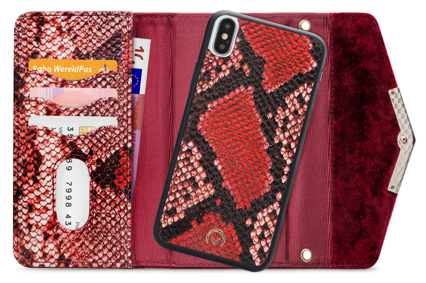Mobilize 2In1 Gelly Velvet Clutch For Apple Iphone X/Xs Red Snake