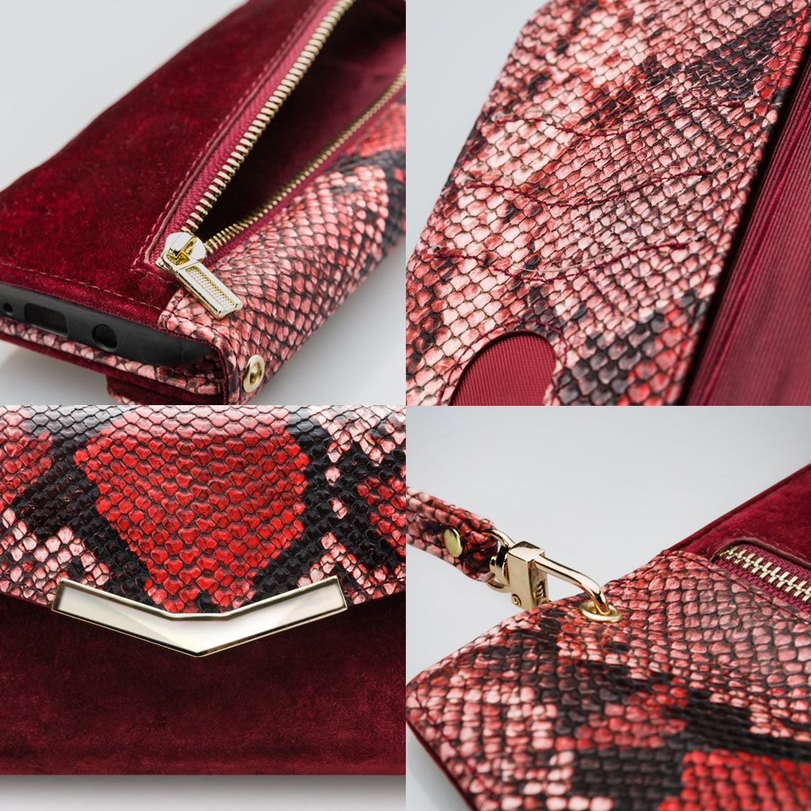Mobilize 2In1 Gelly Velvet Clutch For Apple Iphone X/Xs Red Snake