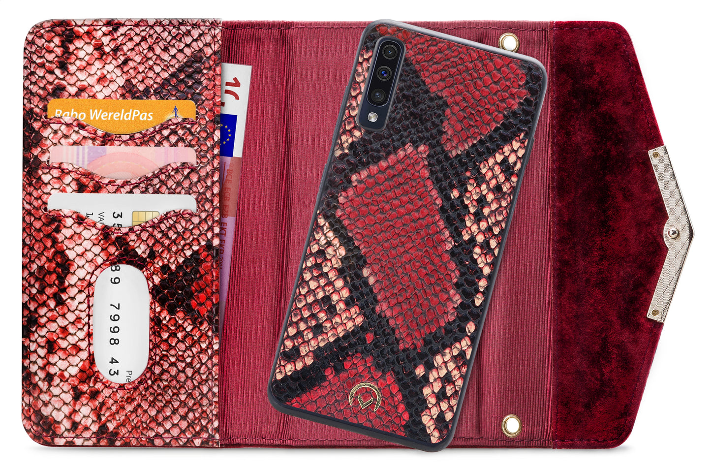 Mobilize 2In1 Gelly Velvet Clutch For Samsung Galaxy A30S/A50 Red Snake