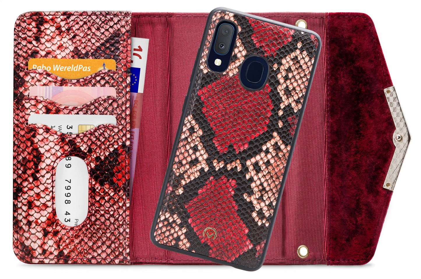 Mobilize 2In1 Gelly Velvet Clutch For Samsung Galaxy A20E Red Snake