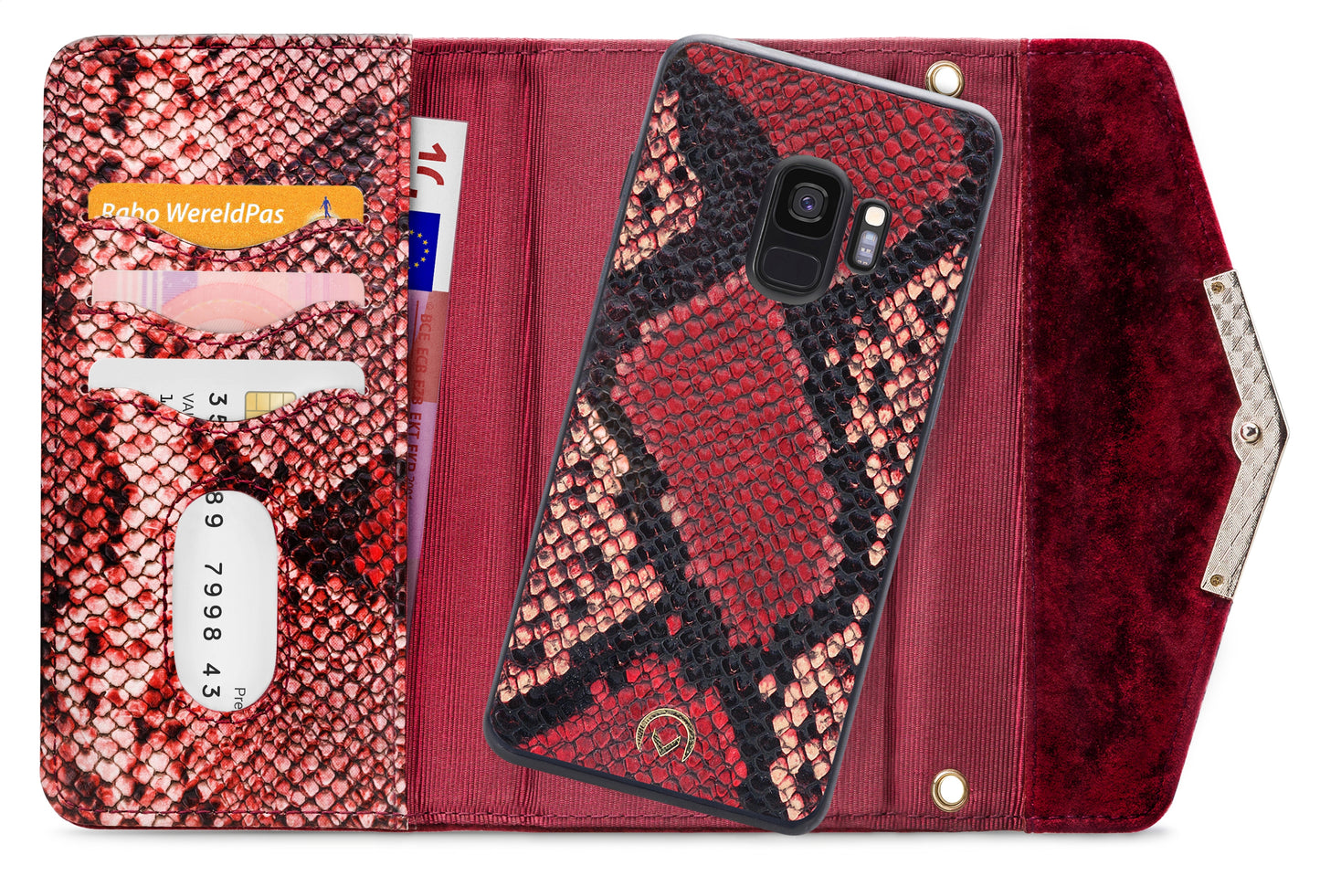Mobilize 2In1 Gelly Velvet Clutch For Samsung Galaxy S9 Red Snake