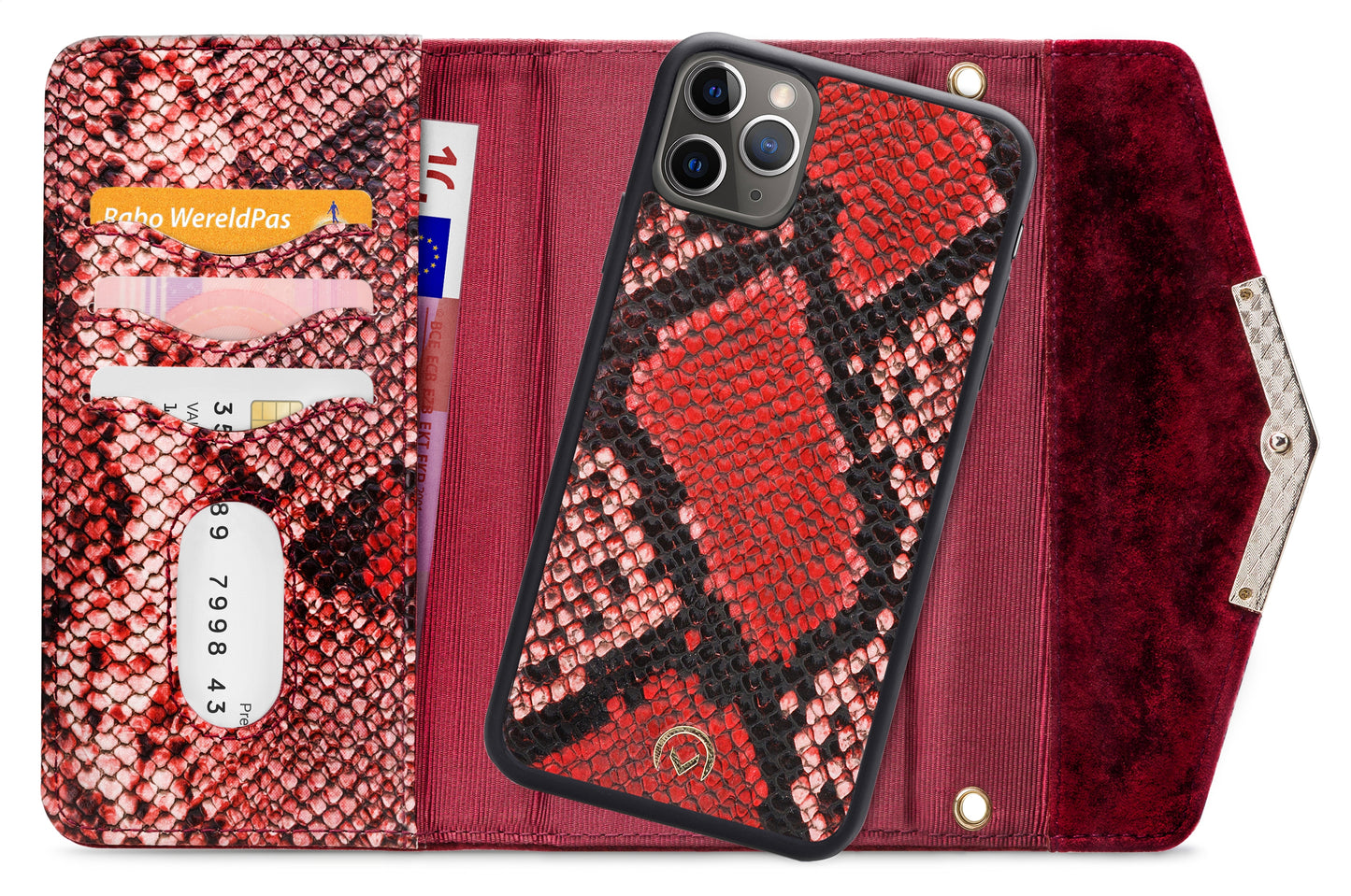 Mobilize 2In1 Gelly Velvet Clutch For Apple Iphone 11 Pro Max Red Snake