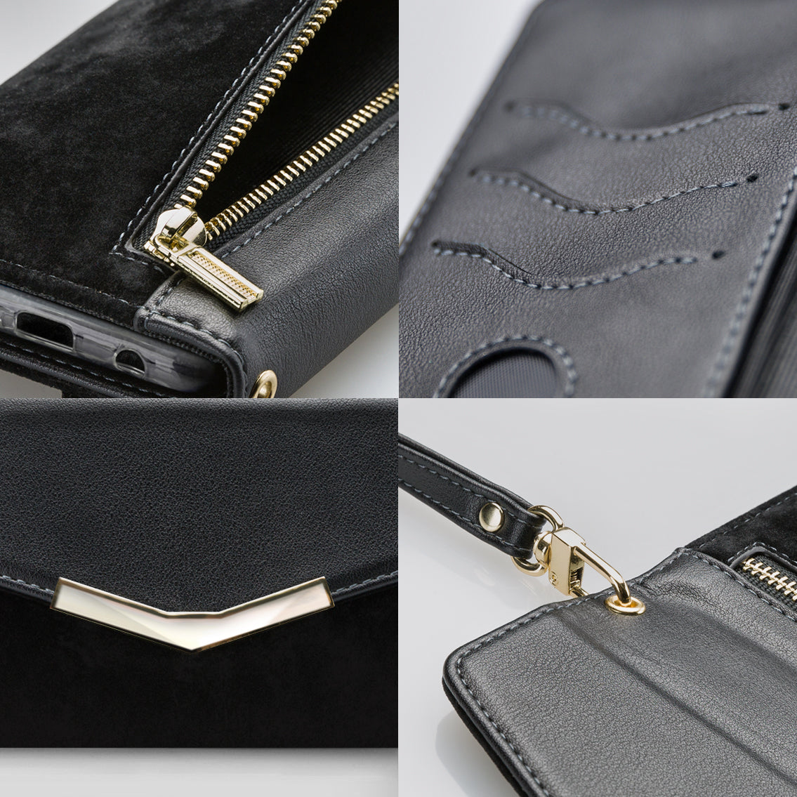 Mobilize 2In1 Gelly Velvet Clutch For Apple Iphone 6 Plus/6S Plus/7 Plus/8 Plus Deep Black