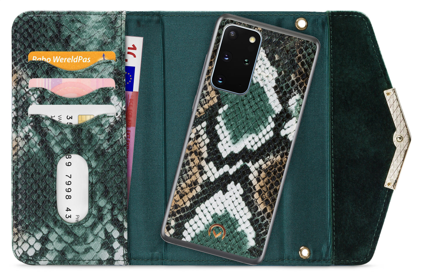 Mobilize 2In1 Gelly Velvet Clutch For Samsung Galaxy S20+/S20+ 5G Green Snake
