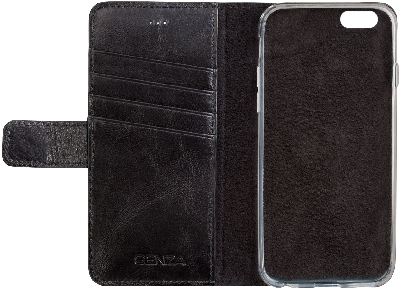 Senza Pure Leather Wallet Apple Iphone 6/6S Deep Black