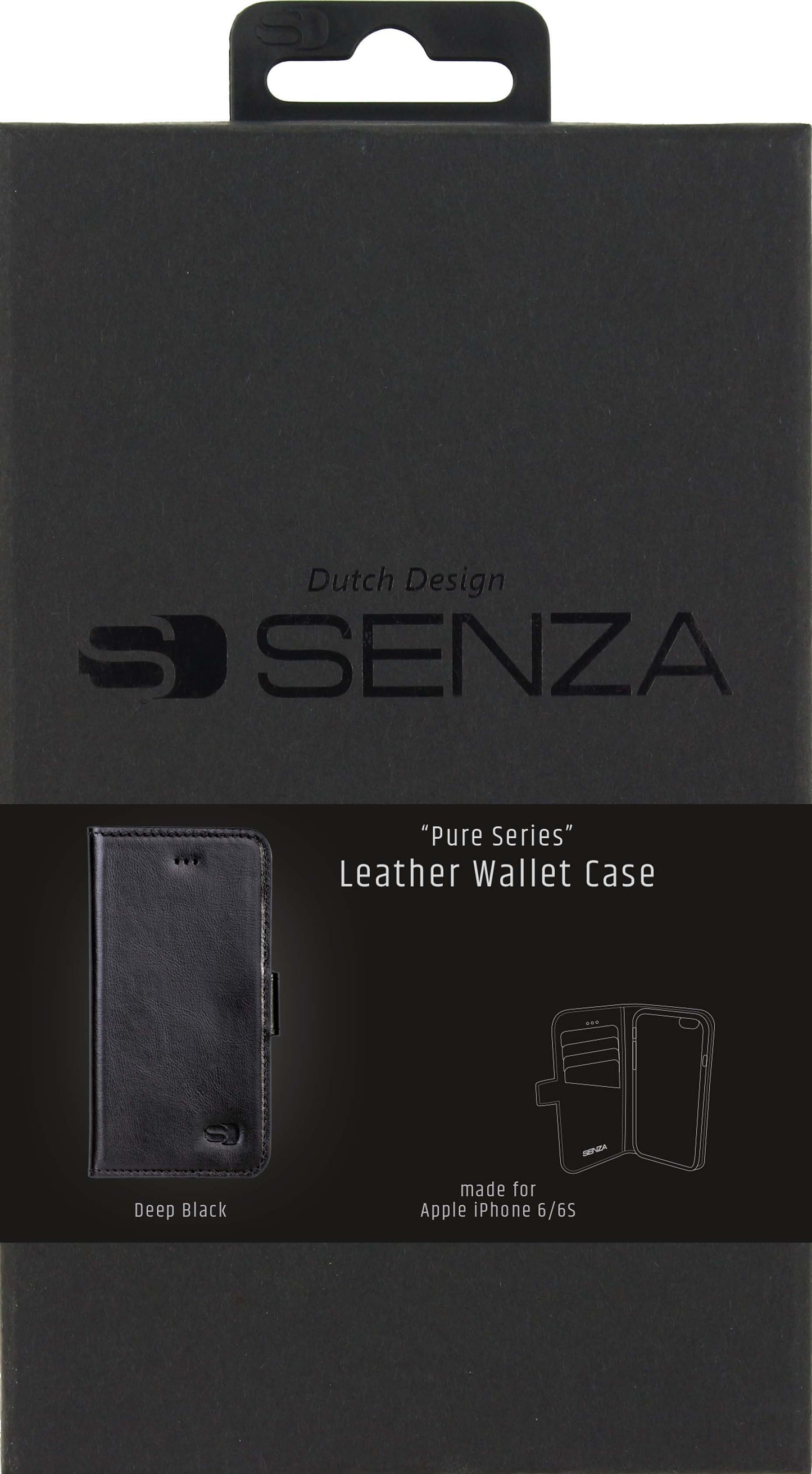 Senza Pure Leather Wallet Apple Iphone 6/6S Deep Black