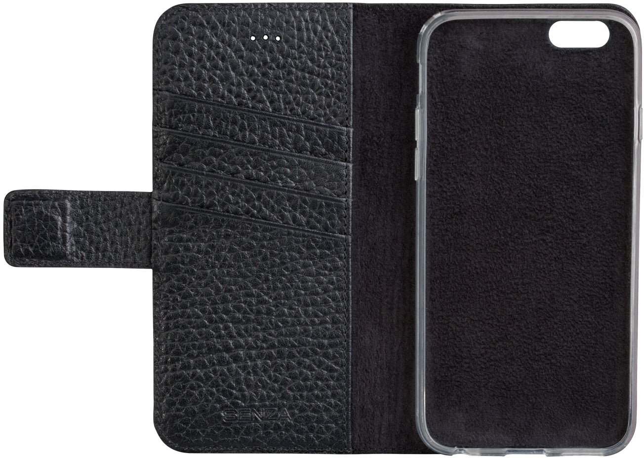 Senza Exquisite Leather Wallet Apple Iphone 6/6S Intense Black