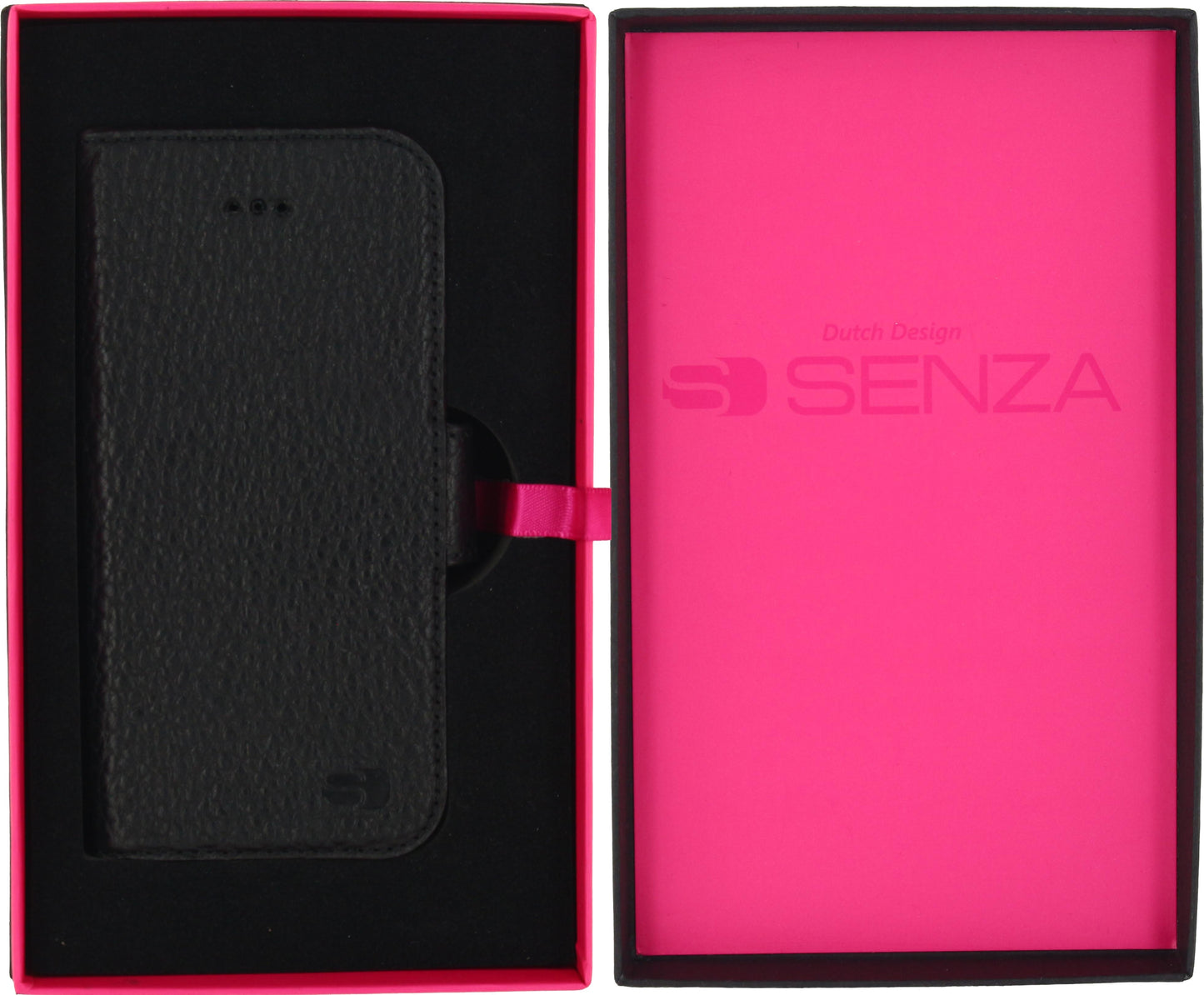 Senza Exquisite Leather Wallet Apple Iphone 5/5S/Se Intense Black