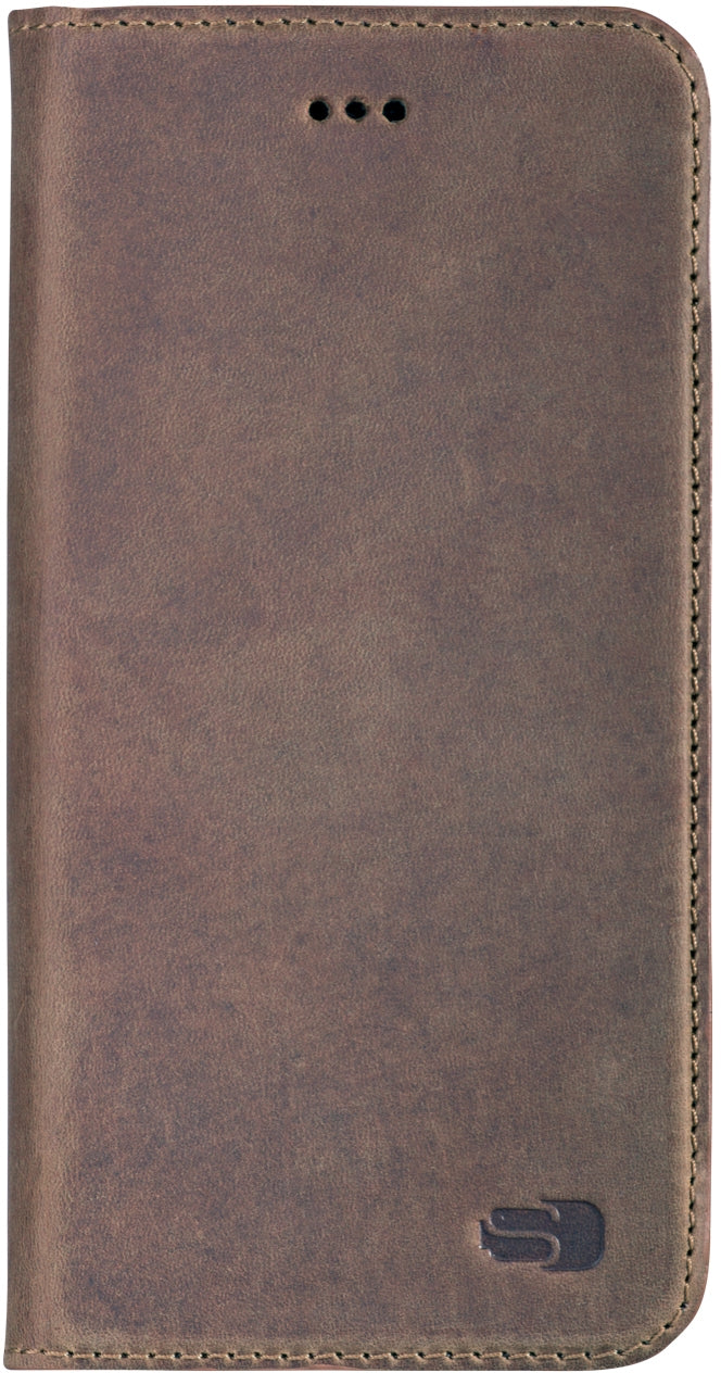 Senza Raw Leather Booklet Apple Iphone 6/6S Chestnut Brown