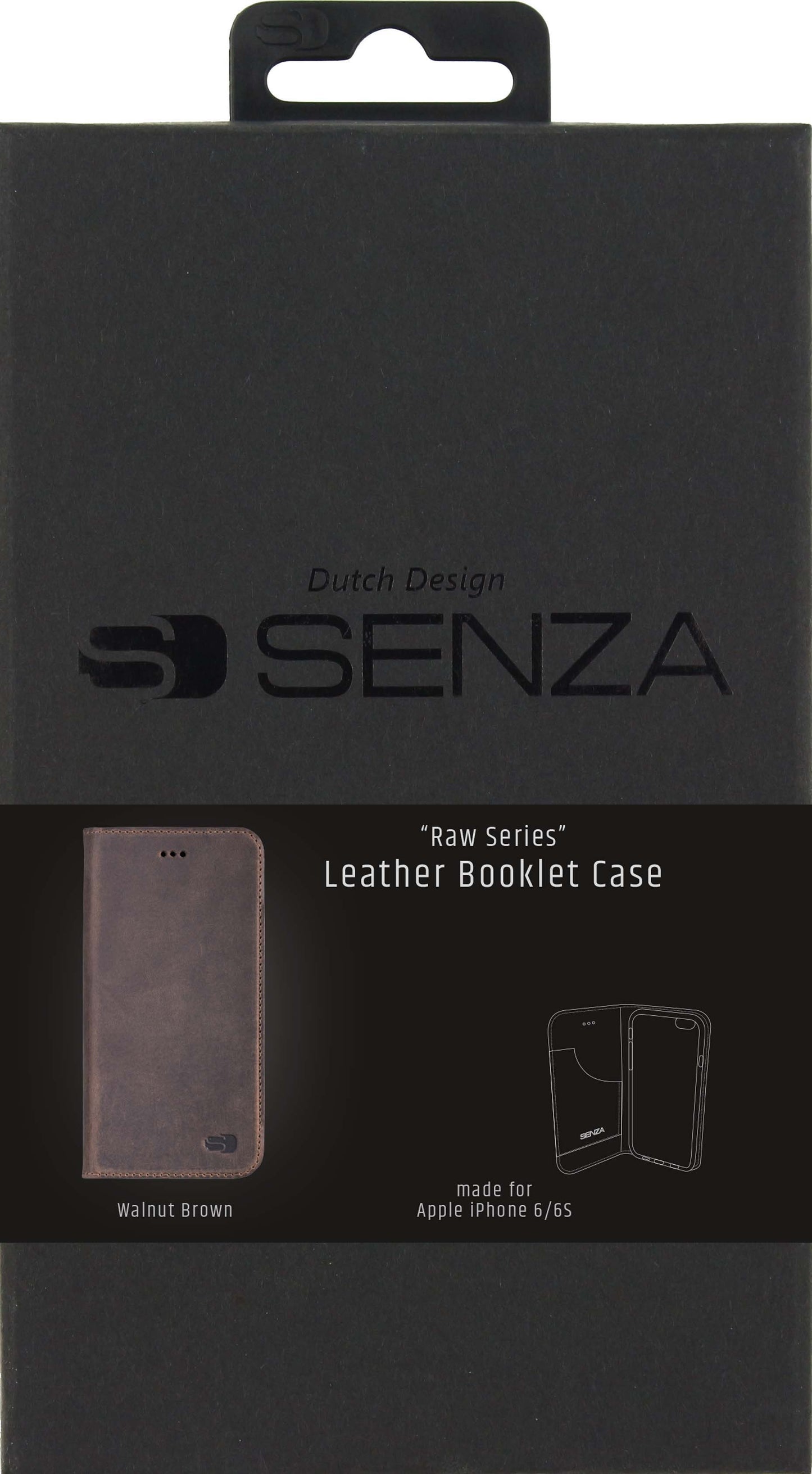 Senza Raw Leather Booklet Apple Iphone 6/6S Walnut Brown