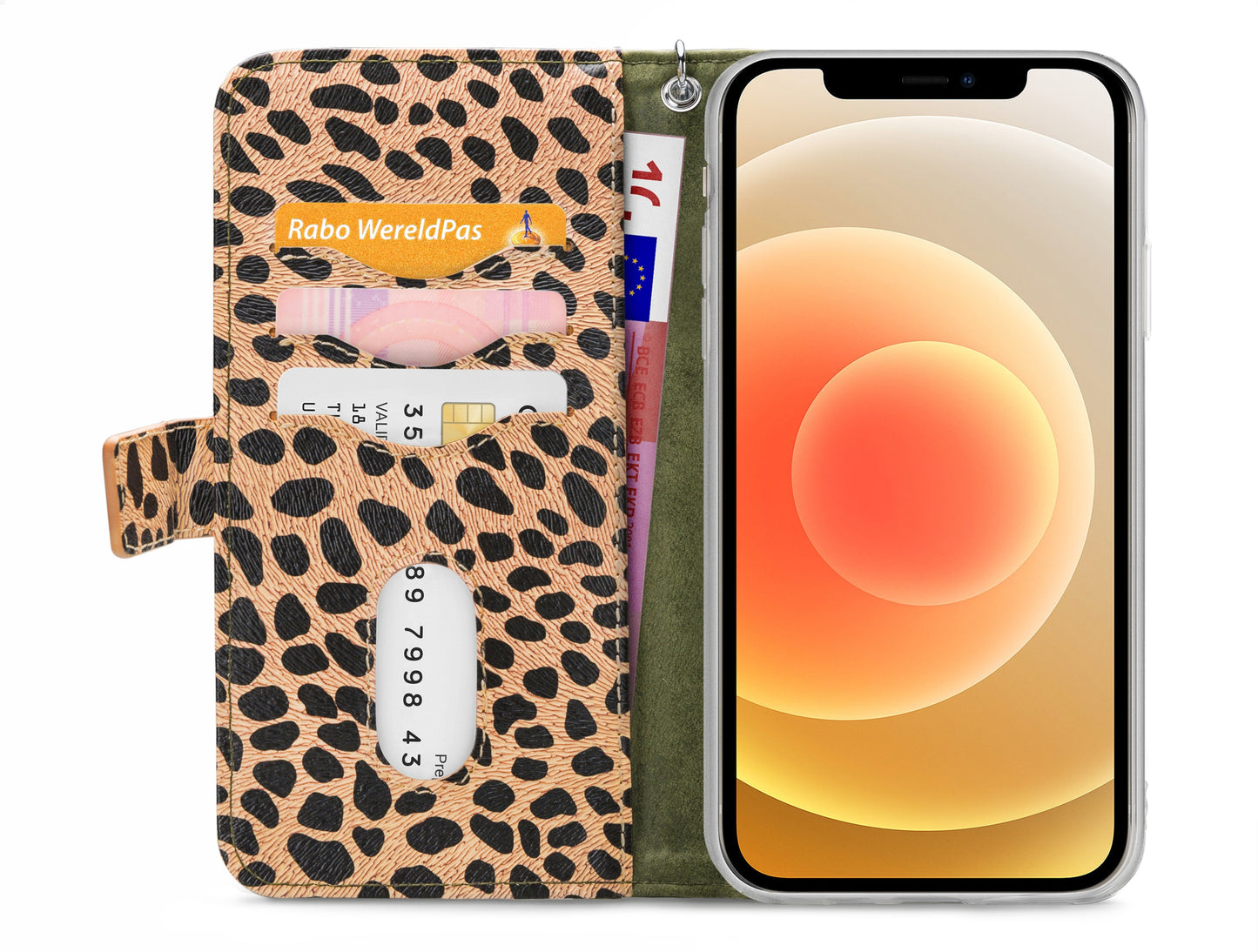 Mobilize 2In1 Magnet Zipper Case Apple Iphone 12/12 Pro Olive/Leopard