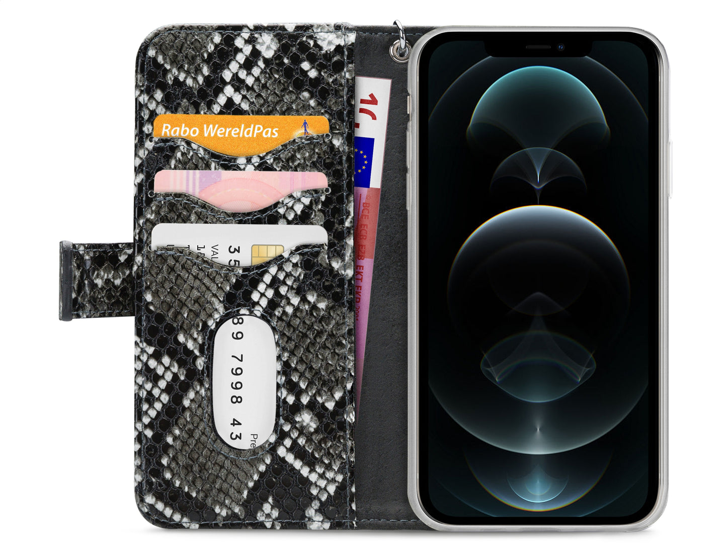 Mobilize 2In1 Magnet Zipper Case Apple Iphone 12 Pro Max Black/Snake