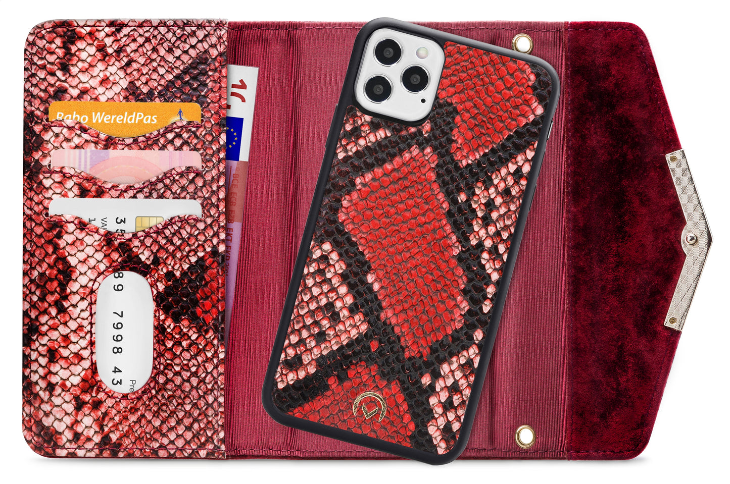 Mobilize 2In1 Gelly Velvet Clutch For Apple Iphone 12/12 Pro Red Snake