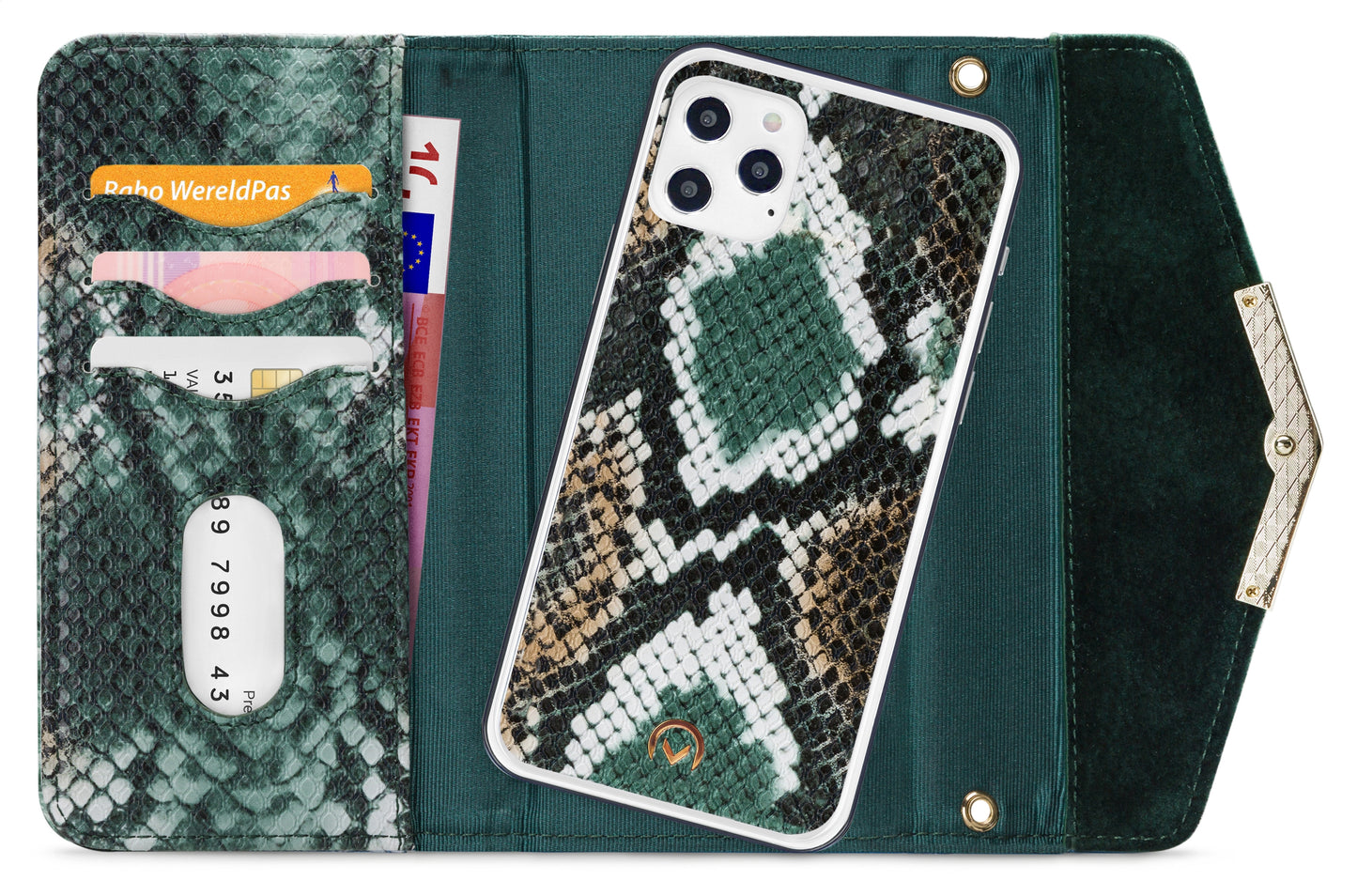 Mobilize 2In1 Gelly Velvet Clutch For Apple Iphone 12 Pro Max Green Snake