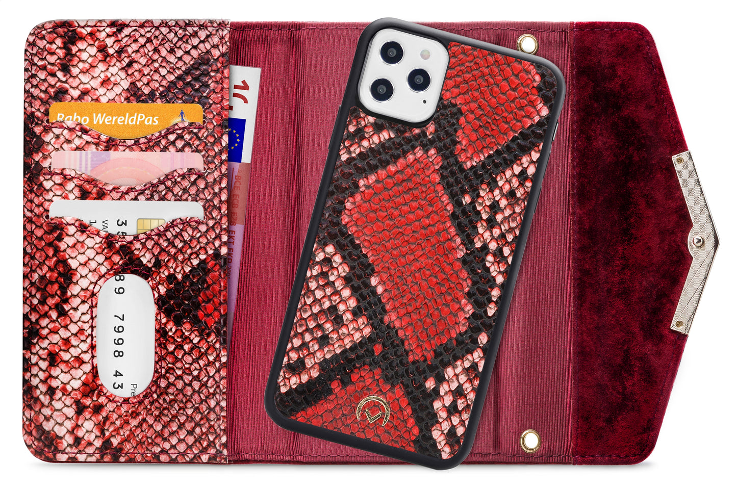 Mobilize 2In1 Gelly Velvet Clutch For Apple Iphone 12 Pro Max Red Snake