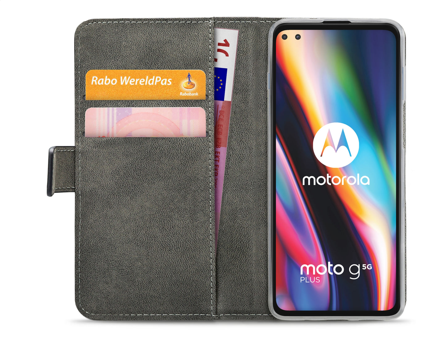 Mobilize Classic Gelly Wallet Book Case Motorola Moto G 5G Plus Black