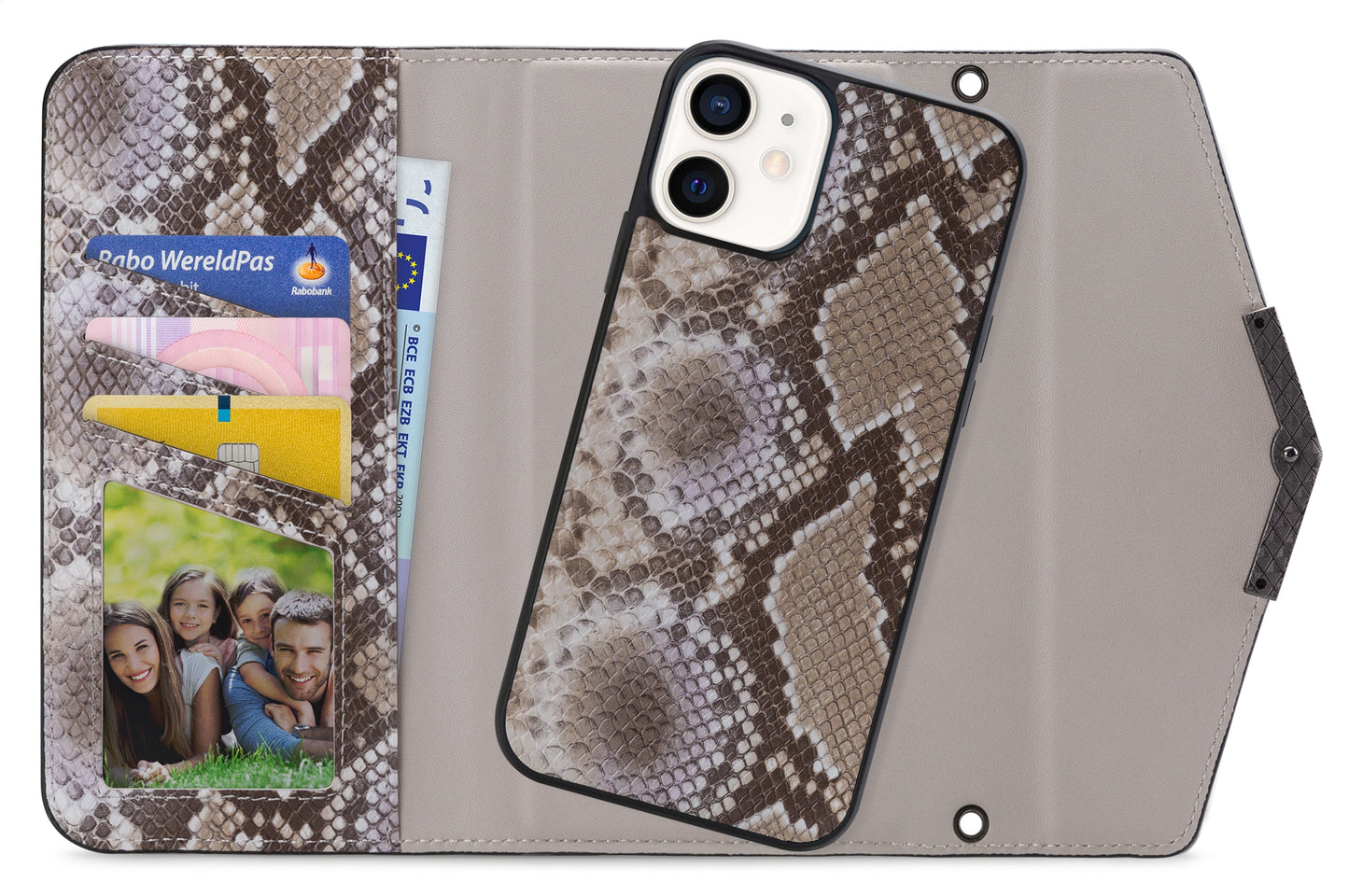Mobilize 2In1 Elegant Magnet Clutch Apple Iphone 12 Mini Beige Snake