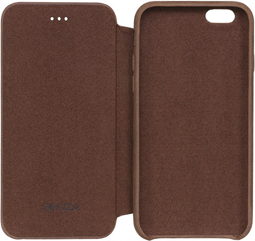Senza Raw Skinny Leather Booklet Apple Iphone 6/6S Chestnut Brown