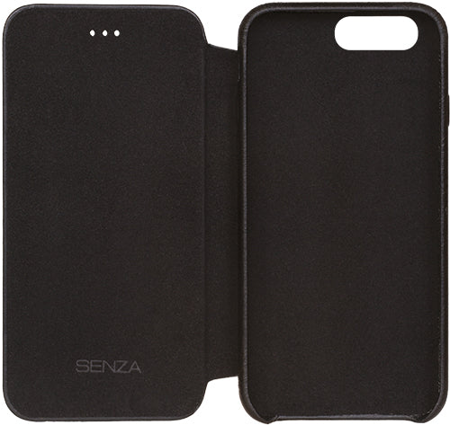 Senza Pure Skinny Leather Booklet Apple Iphone 7 Plus/8 Plus Deep Black