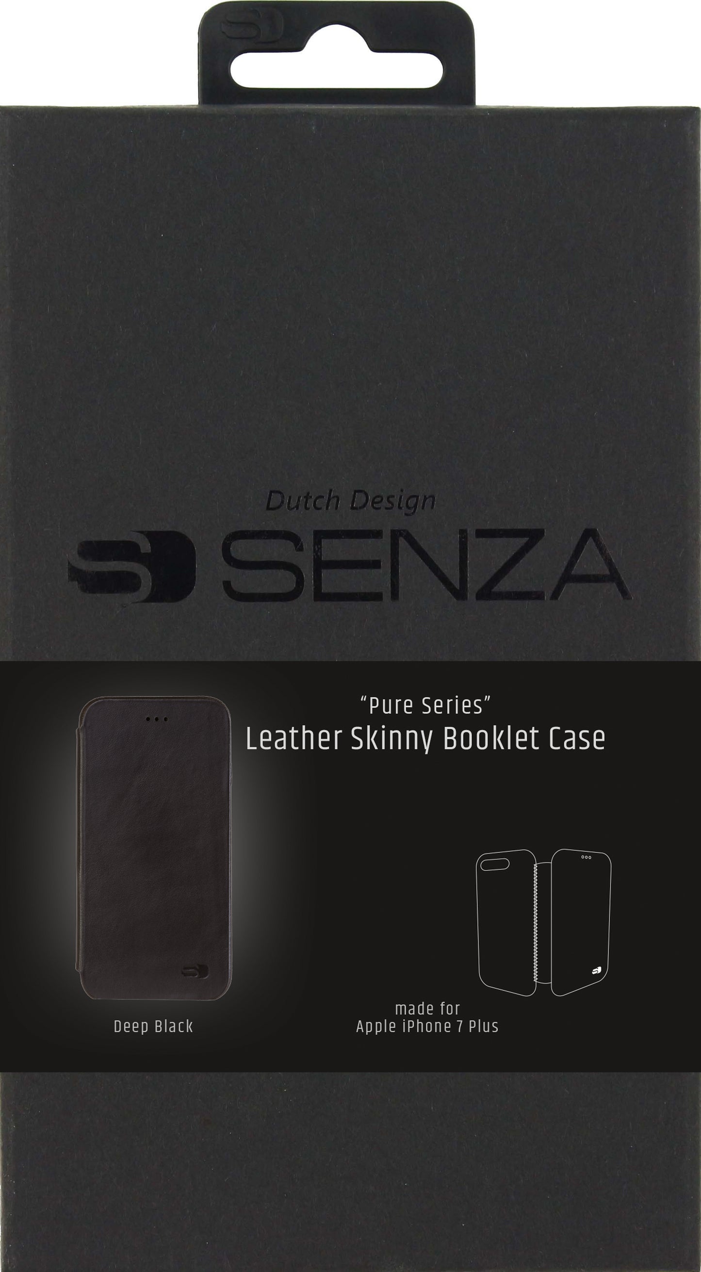 Senza Pure Skinny Leather Booklet Apple Iphone 7 Plus/8 Plus Deep Black