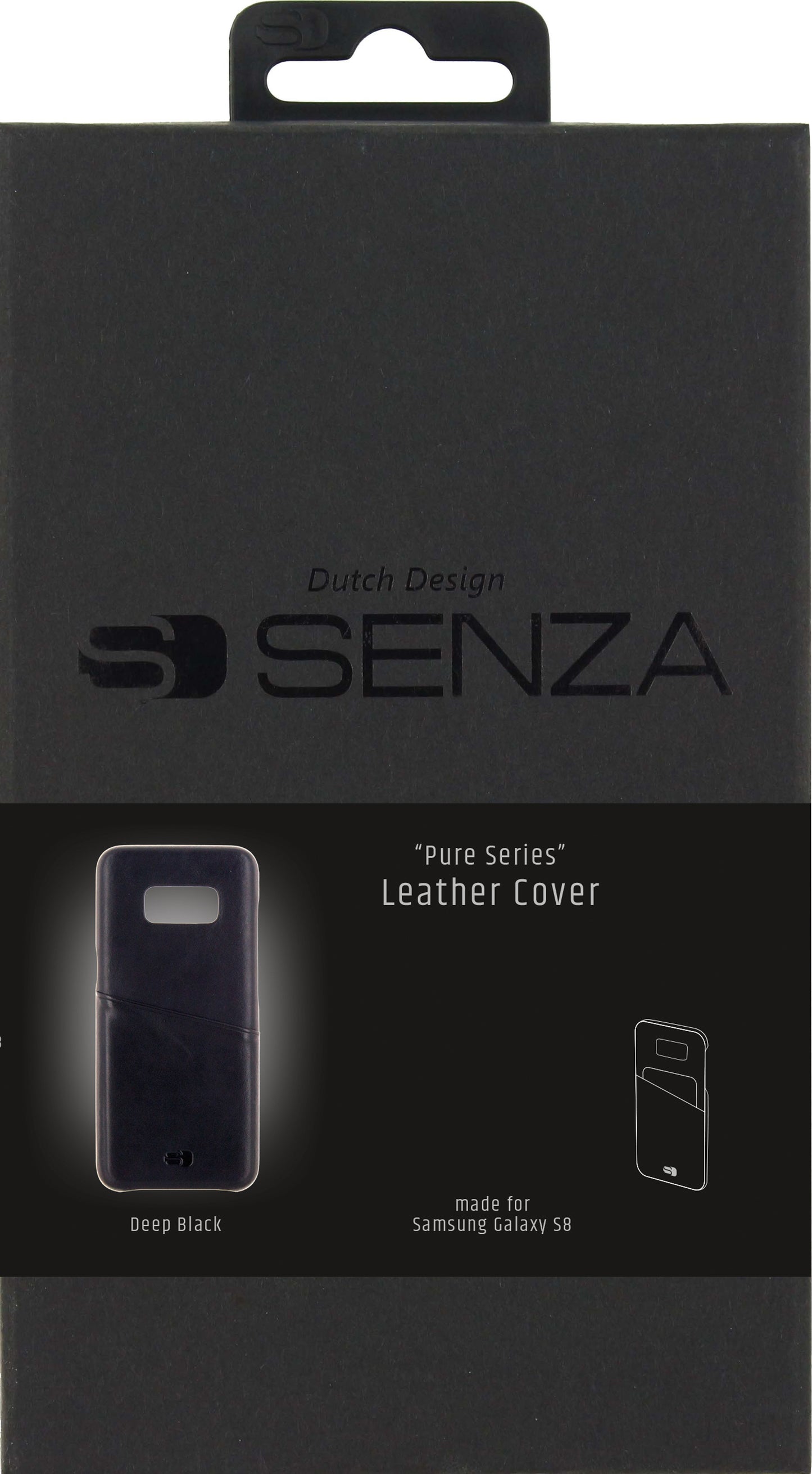 Senza Pure Leather Cover With Card Slot Samsung Galaxy S8 Deep Black