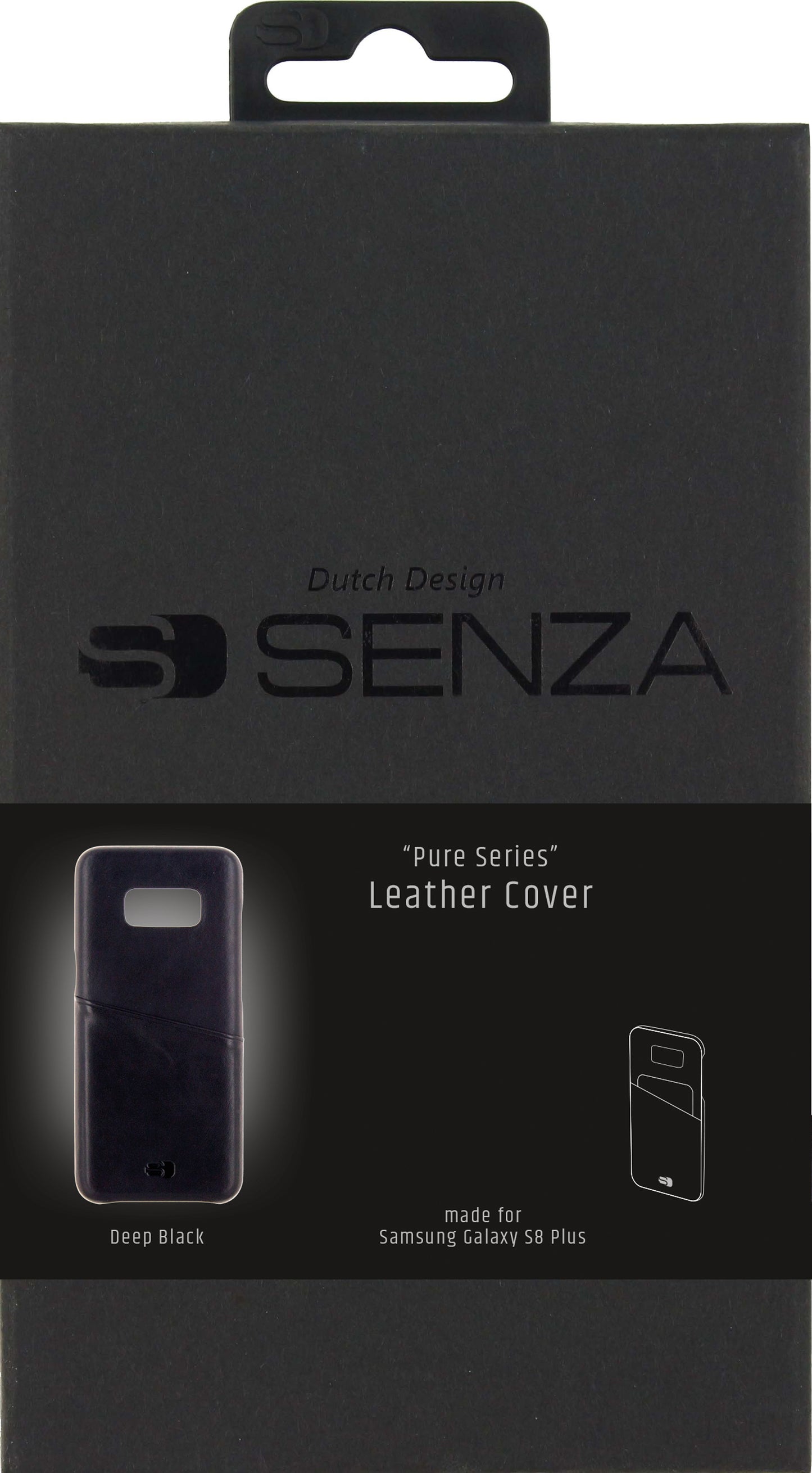 Senza Pure Leather Cover With Card Slot Samsung Galaxy S8+ Deep Black