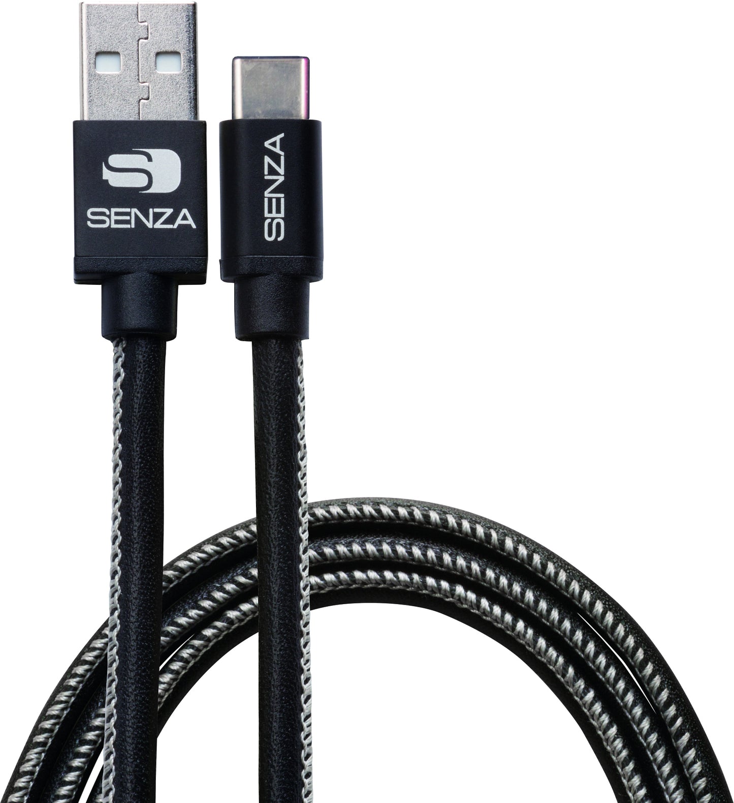Senza Premium Leather Charge/Sync Cable Usb-C 1.5M. 15W Black