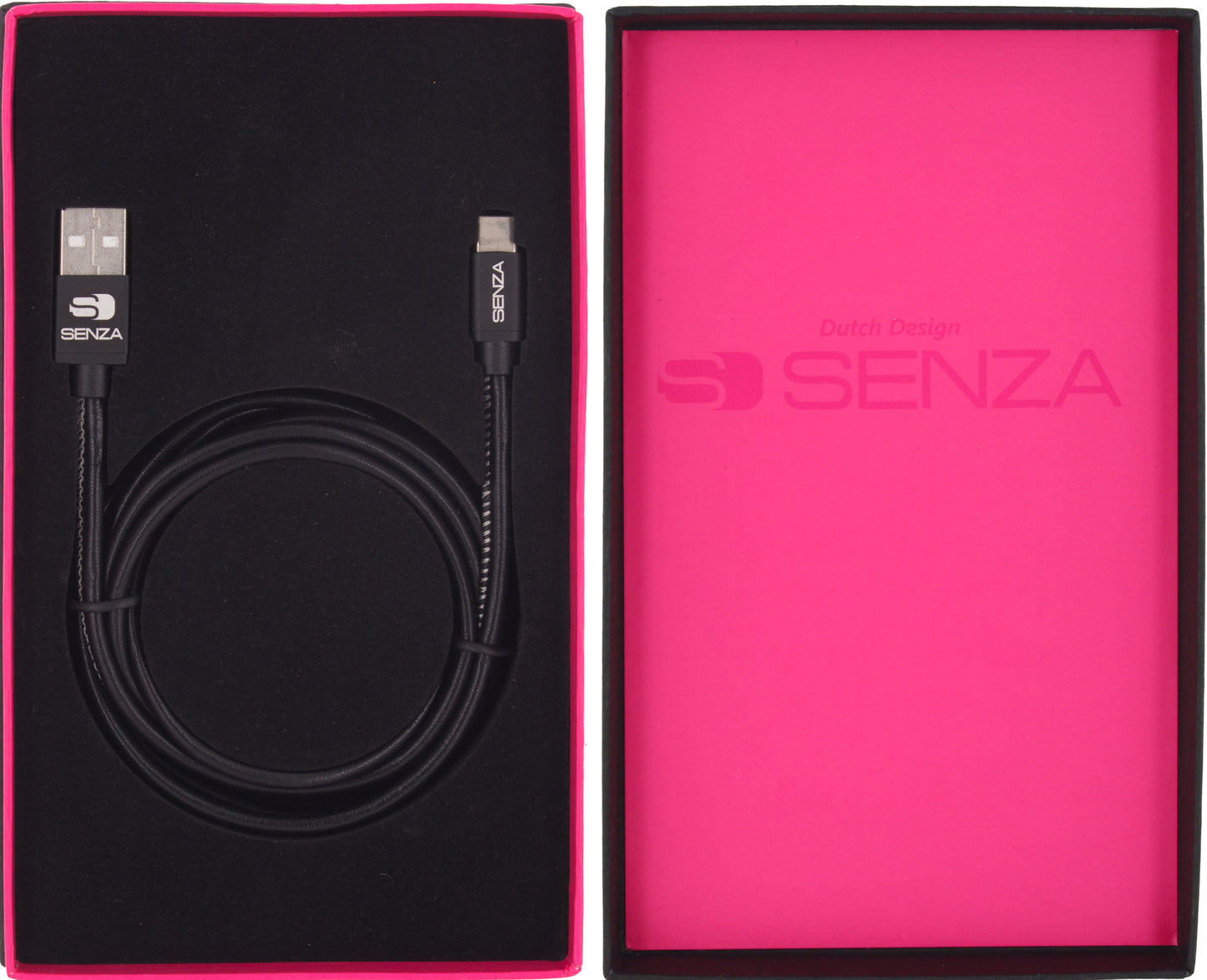 Senza Premium Leather Charge/Sync Cable Usb-C 1.5M. 15W Black